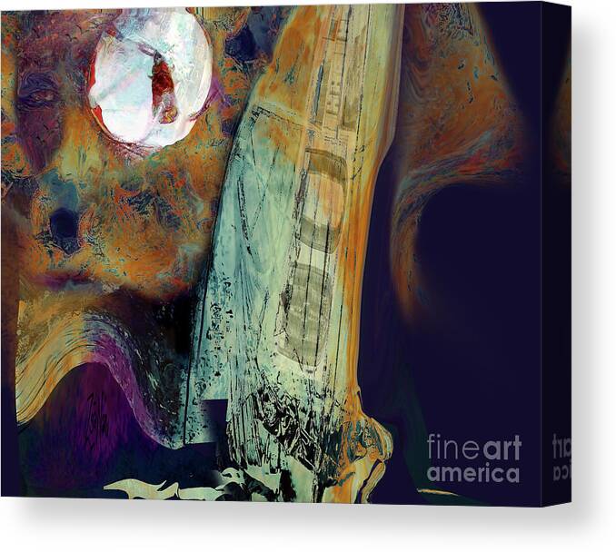Black History Canvas Print featuring the mixed media Yemaya Oversees Dark Waters by Zsanan Studio