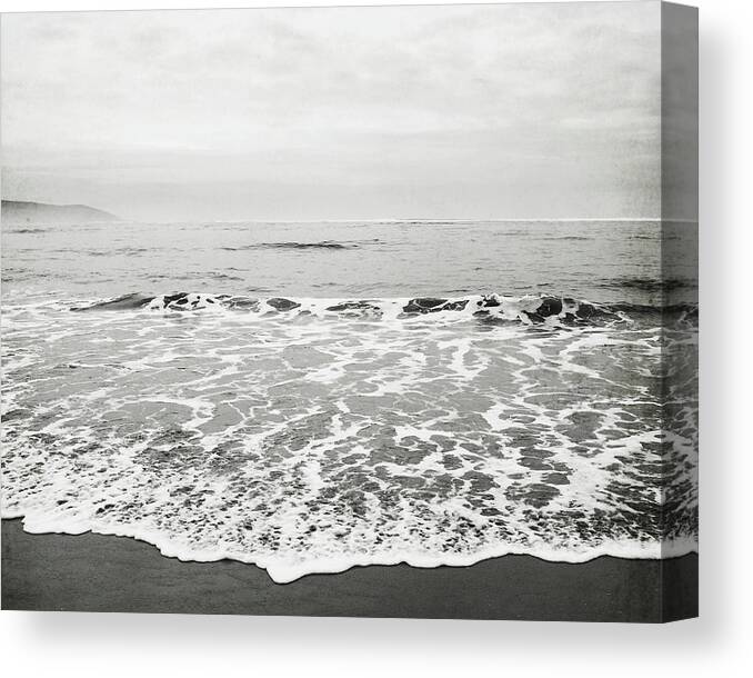 Ocean Canvas Print featuring the photograph Black Sand by Lupen Grainne