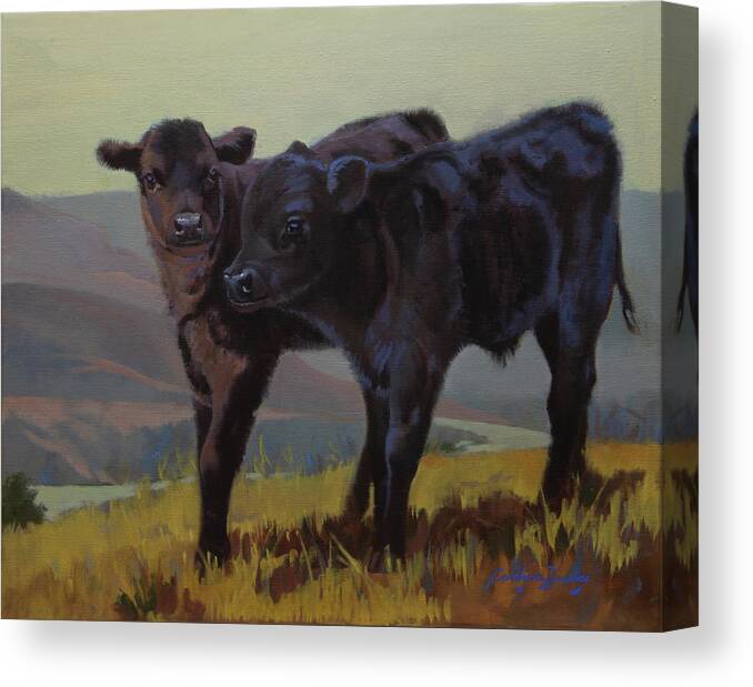 Range Animals Canvas Print featuring the painting Black Velvet by Carolyne Hawley