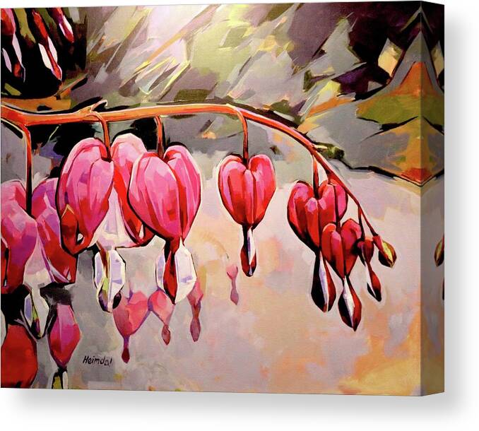 Bleeding Canvas Print featuring the painting Bleeding Hearts by Heimdal