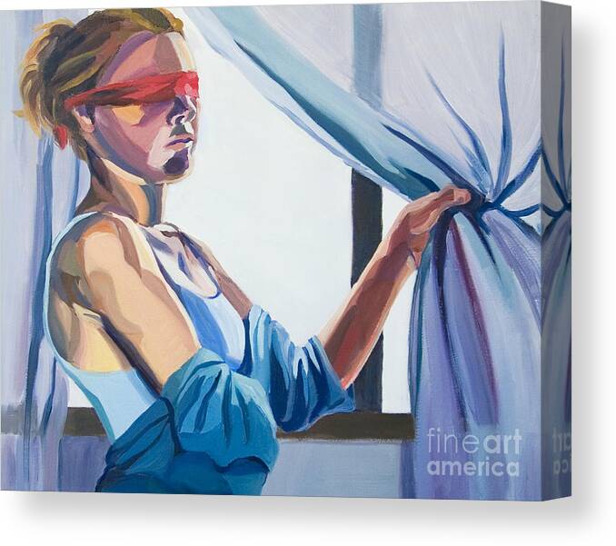 Conceptual Canvas Print featuring the painting Blindfold by Angelique Bowman