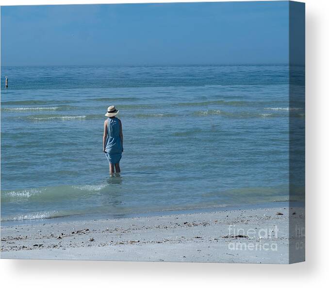Beach Canvas Print featuring the photograph Blue on Blue on the Gulf of Mexico by L Bosco