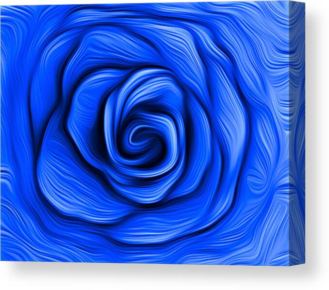Flower Canvas Print featuring the digital art Blue Rose by Ronald Mills