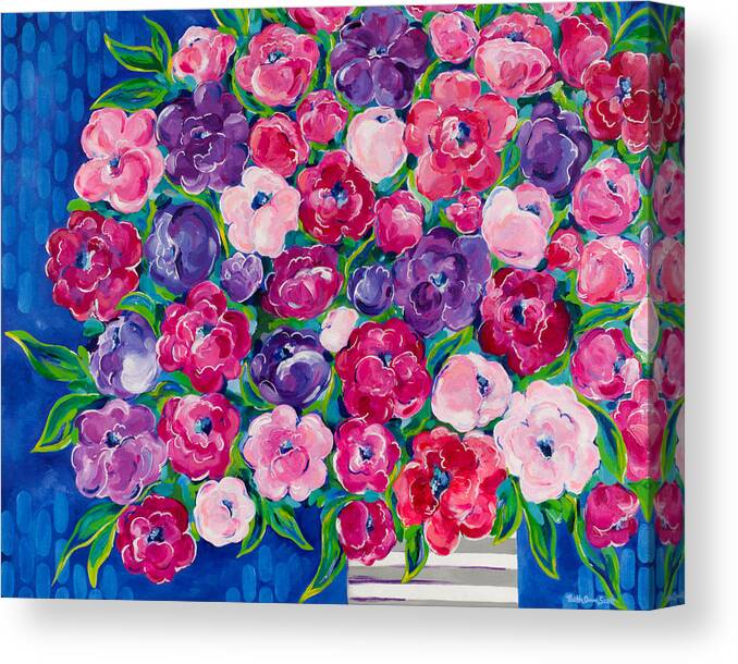 Flower Bouquet Canvas Print featuring the painting Bountiful by Beth Ann Scott