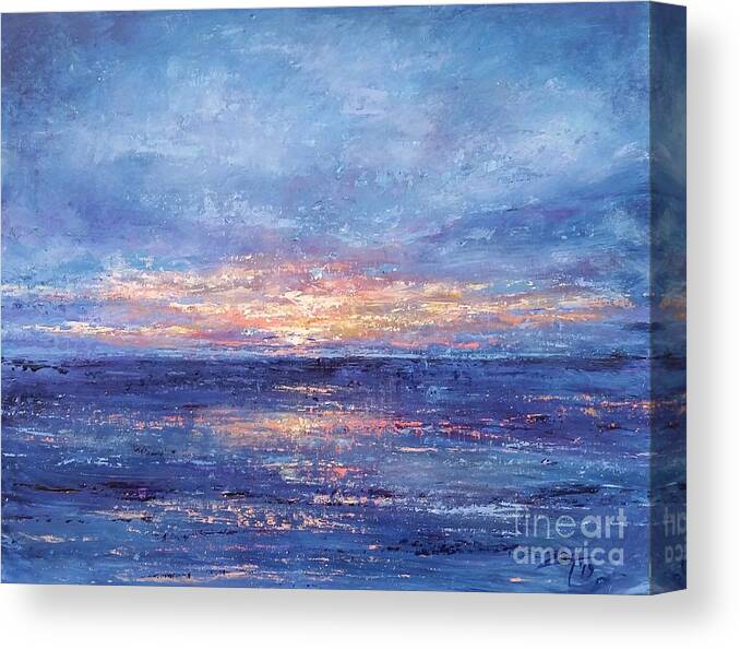 Ocean Canvas Print featuring the painting Breaking Light by Zan Savage