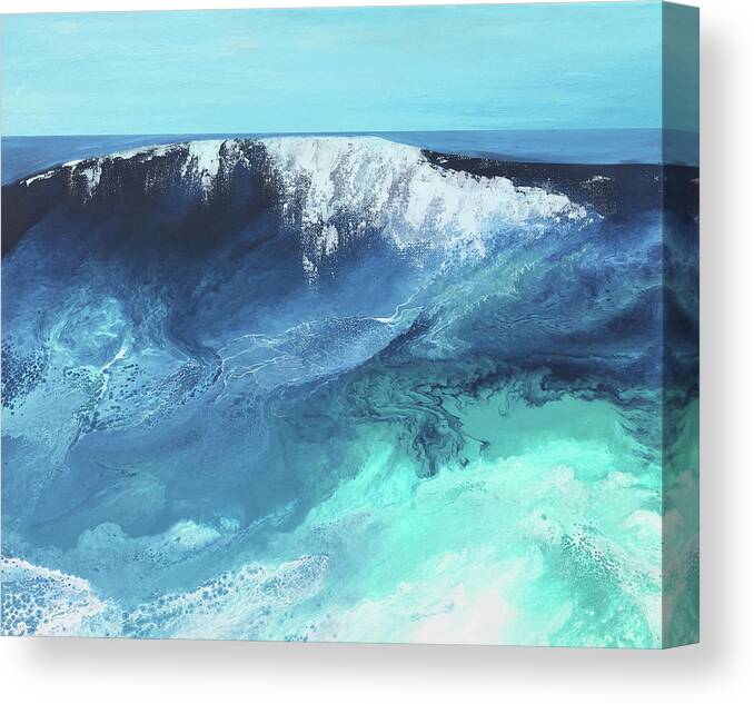 Breaking Canvas Print featuring the mixed media Breaking Wave by Linda Bailey