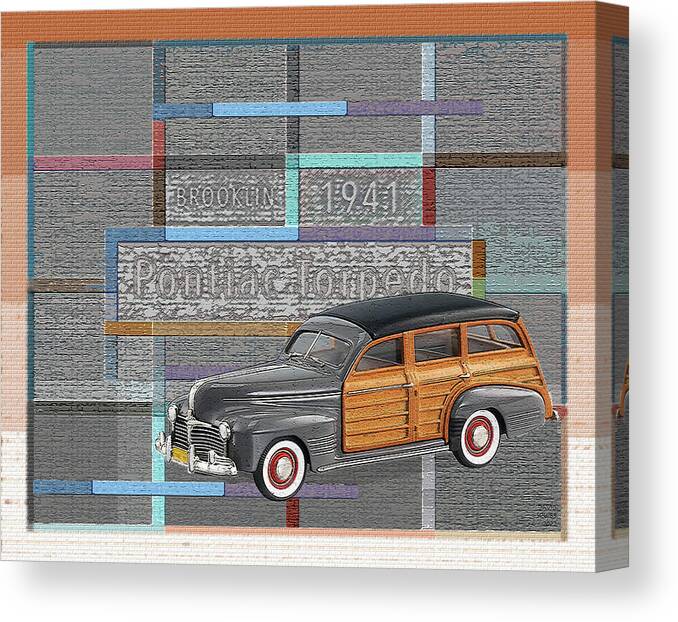 Brooklin Models Canvas Print featuring the digital art Brooklin Models / Pontiac Torpedo by David Squibb