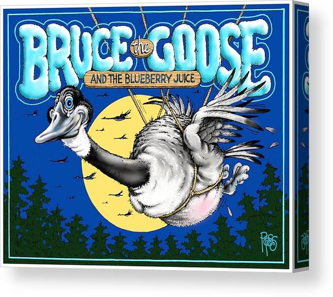 Book Illustration Canvas Print featuring the digital art Bruce the Goose by Scott Ross