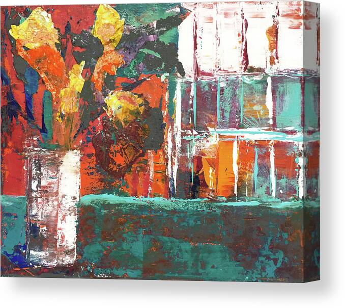 Other Canvas Print featuring the mixed media By the Other Window by Linda Bailey