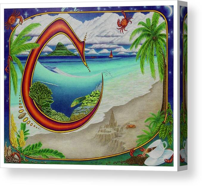 Kim Mcclinton Canvas Print featuring the drawing C is for Coral by Kim McClinton