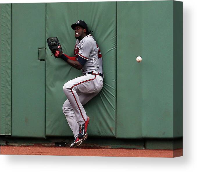 People Canvas Print featuring the photograph Cameron Maybin and Mookie Betts by Jim Rogash