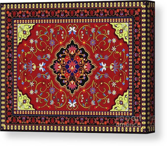 Carpet Canvas Print featuring the digital art Carpet-10 by Mehran Akhzari