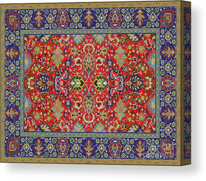 Carpet Canvas Print featuring the digital art Carpet-7 by Mehran Akhzari