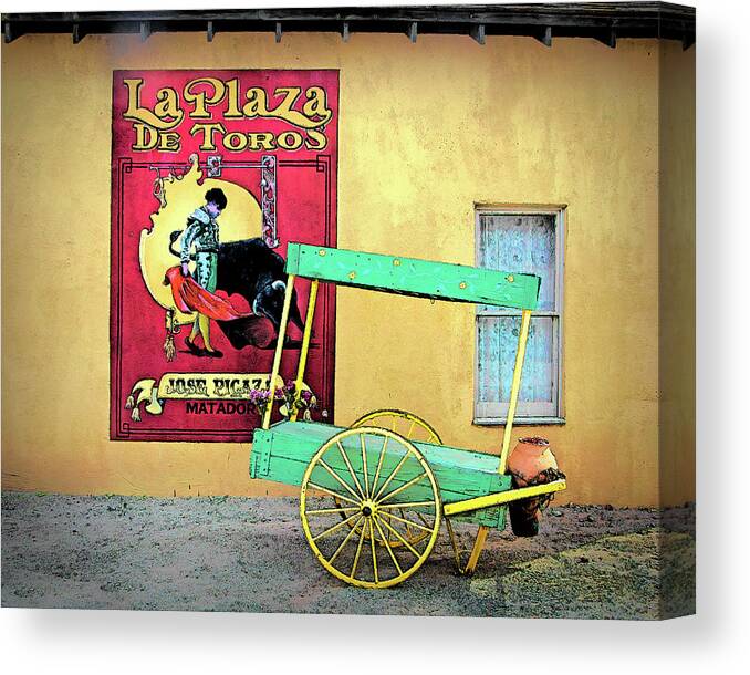 Poster Canvas Print featuring the photograph Cart and Sign by Jerry Griffin