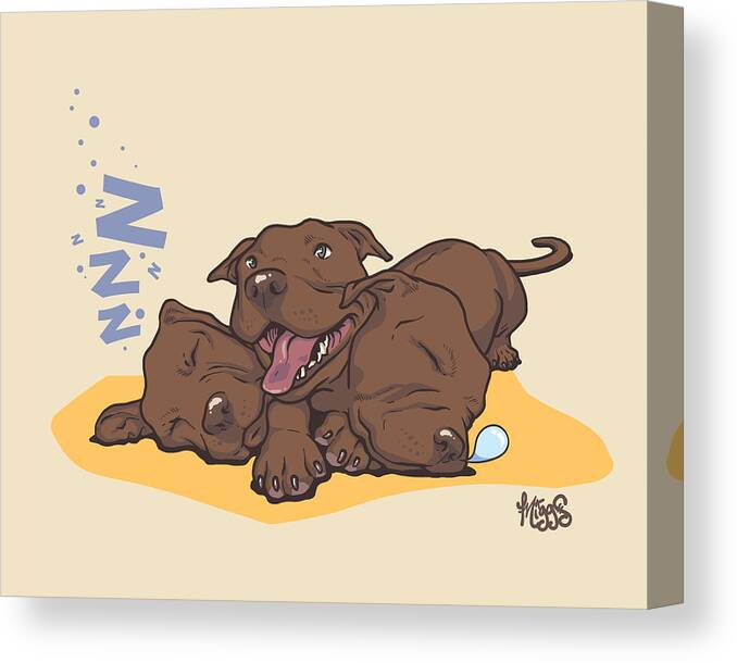 Cerberus Canvas Print featuring the drawing Cerberus by Miggs The Artist