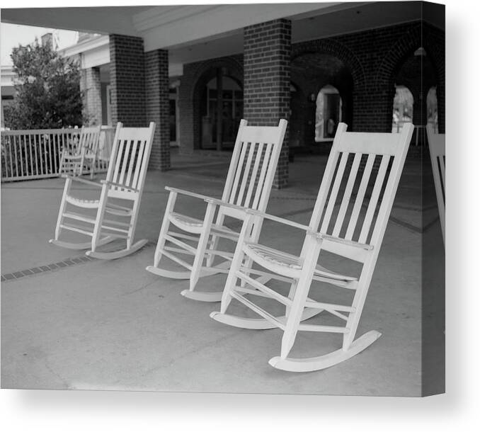 Building Canvas Print featuring the photograph Chairs, Old Casino, St. Simons Island by John Simmons