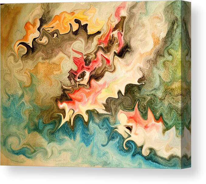 Abstract Painting Canvas Print featuring the digital art Chaos by Stacie Siemsen