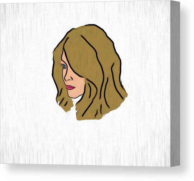 Girl Canvas Print featuring the digital art Charlotte by Alison Frank