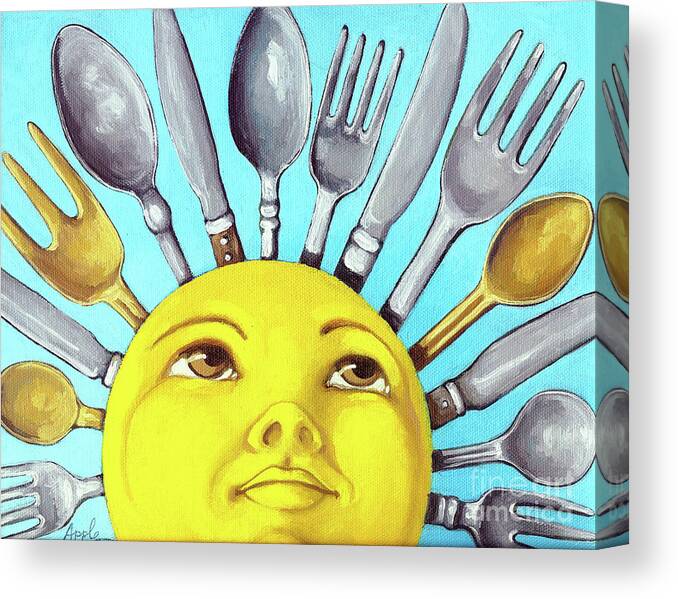 Cbs Sunday Morning Canvas Print featuring the painting Chefs Delight - CBS Sunday Morning Sun Art by Linda Apple