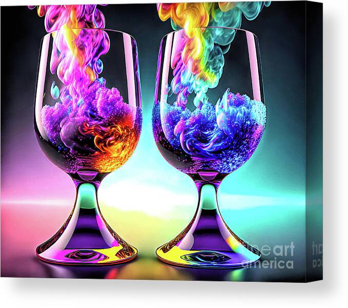 Chemical Reaction Canvas Print featuring the digital art Chemical Reaction by Elisabeth Lucas