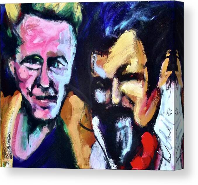 Portrait Canvas Print featuring the painting Christopher and Julian by Les Leffingwell