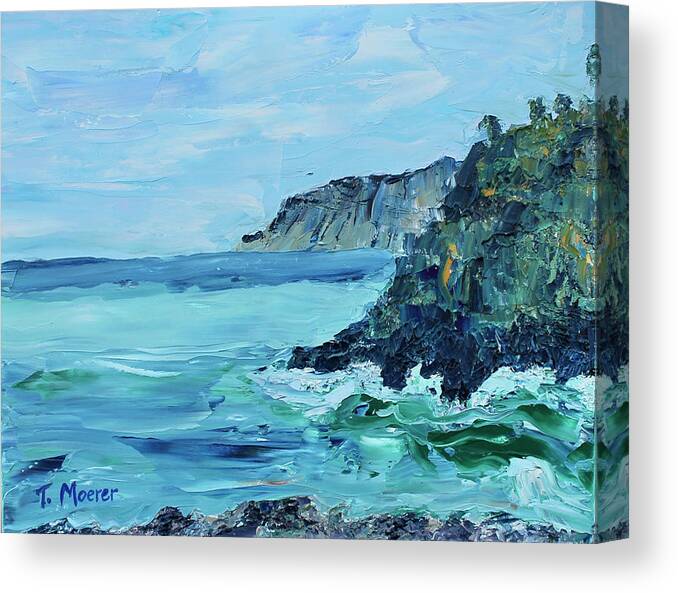 Seascape Canvas Print featuring the painting Cinque Terre 1 by Teresa Moerer