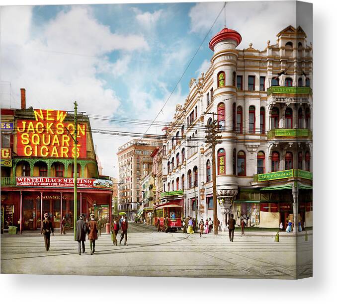 New Orleans Canvas Print featuring the photograph City - New Orleans, LA - The Pickwick Palace 1902 by Mike Savad
