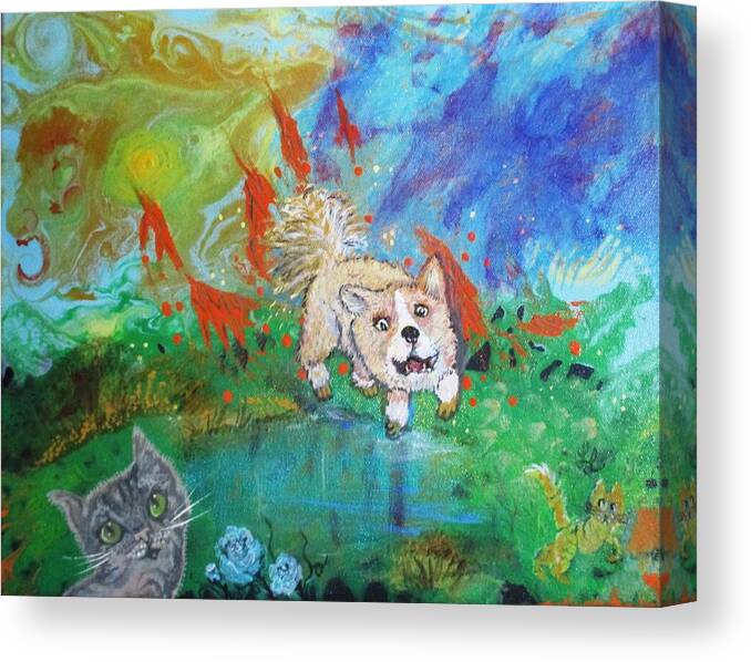 Vibrant Canvas Print featuring the painting Climate Sizzle by Lynn Raizel Lane
