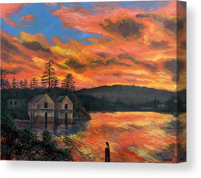 Cole Island Canvas Print featuring the painting Cole Island Victoria by Scott Dewis
