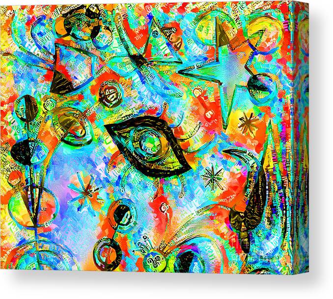 Wingsdomain Canvas Print featuring the photograph Contemporary Urban Miro Colorful Fish 20211014 horizontal v2 by Wingsdomain Art and Photography