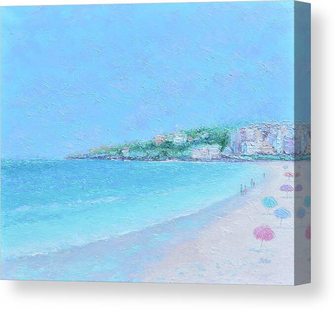 Coogee Beach Canvas Print featuring the painting Coogee Beach Morning - seascape impression by Jan Matson