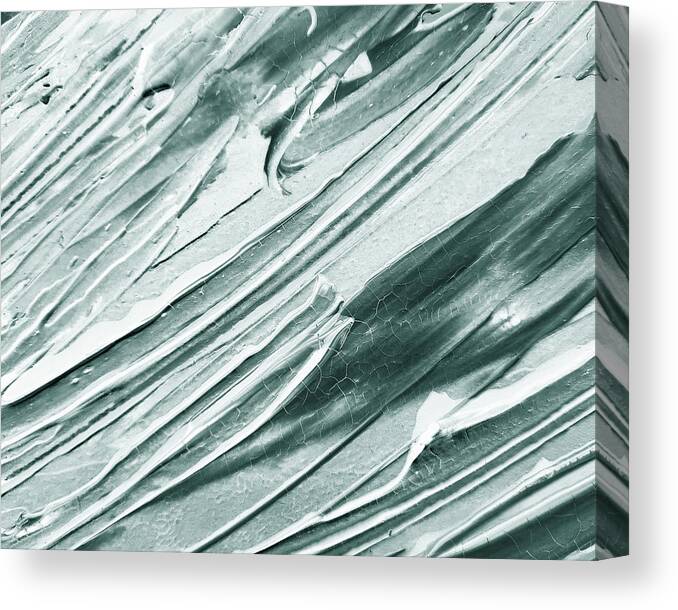 Soft Gray Canvas Print featuring the painting Cool Soft Gray Lines Abstract Textured Decorative Art IV by Irina Sztukowski
