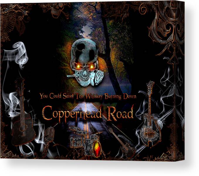 Copperhead Road Canvas Print featuring the digital art Copperhead Road by Michael Damiani
