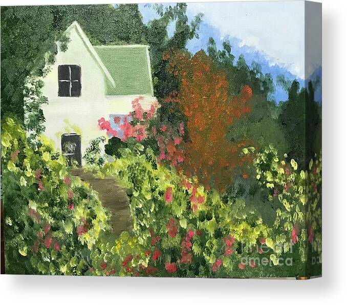 Origianl Art Work Canvas Print featuring the painting Country Home by Theresa Honeycheck