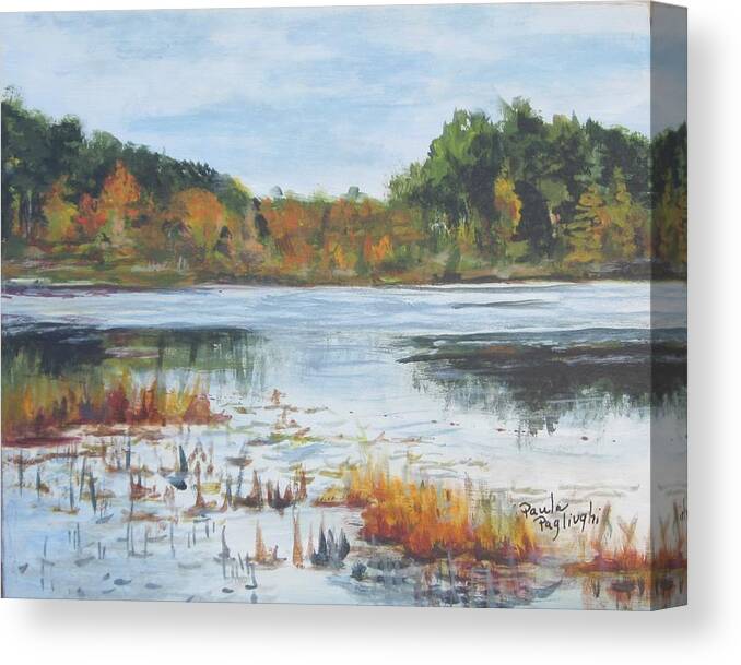 Acrylic Canvas Print featuring the painting Cumberland Pond #1 by Paula Pagliughi