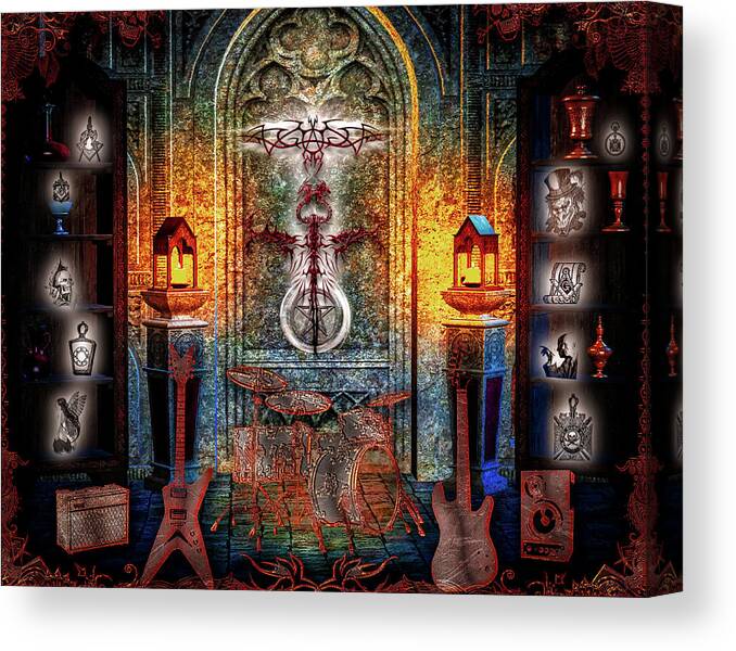 Heavy Metal Canvas Print featuring the digital art Dance With The Devil by Michael Damiani