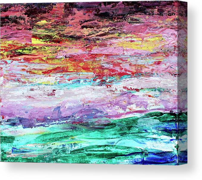 Ocean Canvas Print featuring the painting Dark Sky by Teresa Moerer