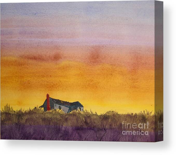 Sunset Canvas Print featuring the painting Day is Done by William Renzulli