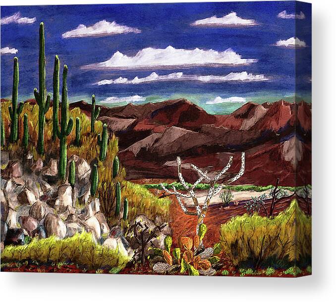 Desert Canvas Print featuring the digital art Desert View by Ken Taylor