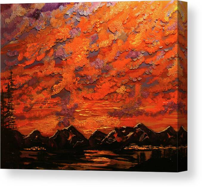 Sunset Canvas Print featuring the painting Dillon Sunset by Marilyn Quigley