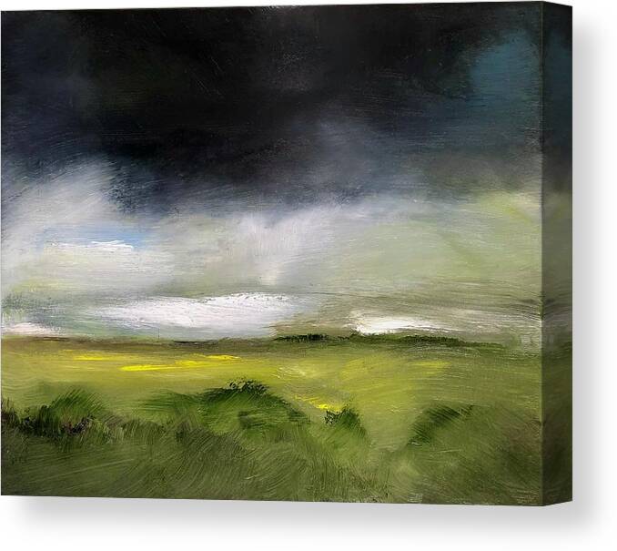 Raincloud Canvas Print featuring the painting Distant Rain by Roger Clarke