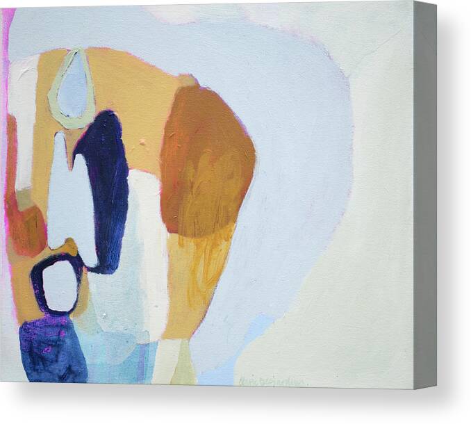Abstract Canvas Print featuring the painting Does This Make Me Look Fat? by Claire Desjardins