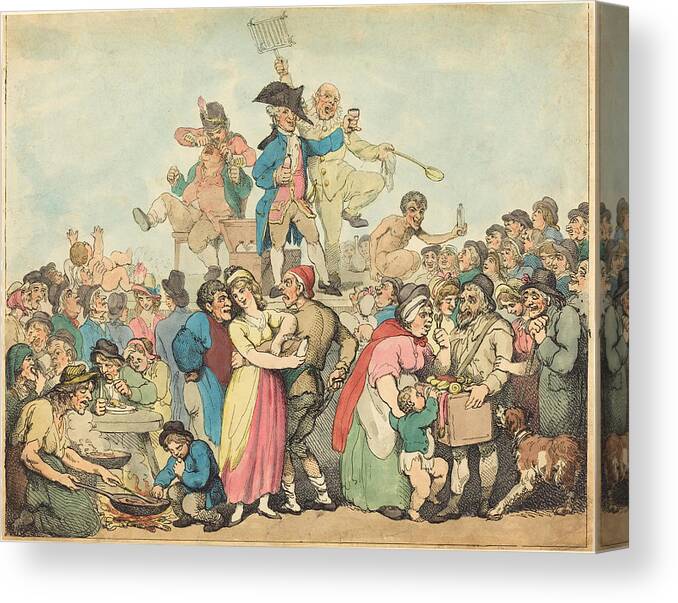 Thomas Rowlandson Canvas Print featuring the drawing Dr. Botherum, the Mountebank by Thomas Rowlandson