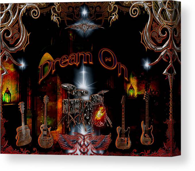 Aerosmith Canvas Print featuring the digital art Dream On by Michael Damiani