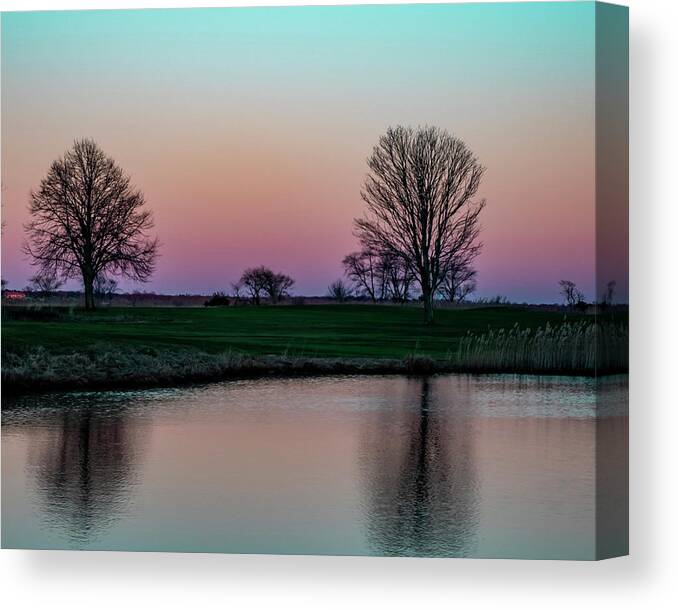 Landscape Canvas Print featuring the photograph Dusk At Timberpoint by Cathy Kovarik