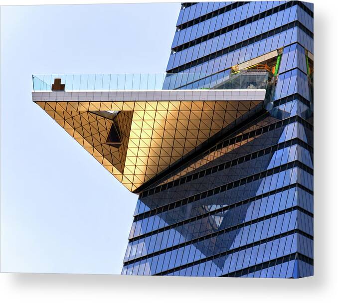 Hudson Yards Canvas Print featuring the photograph Edge From Below by S Paul Sahm