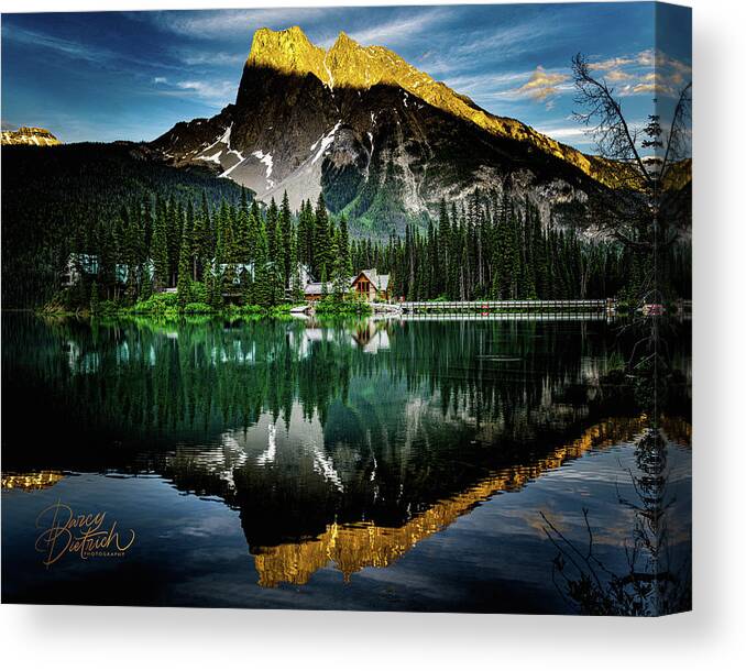 Emerald Lake Lodge  Yoho National Park B.c. Canvas Print featuring the photograph Emerald Lake Lodge by Darcy Dietrich