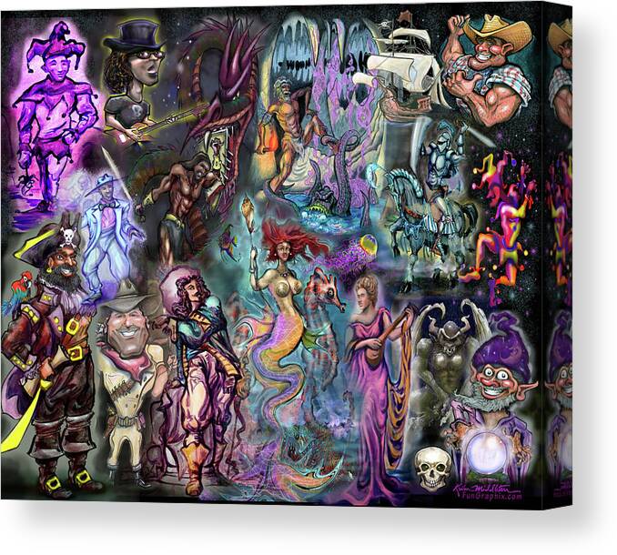 Epic Canvas Print featuring the digital art Epic Stories by Kevin Middleton