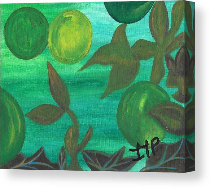 Leaves Canvas Print featuring the painting Esoteric Garden Flow by Esoteric Gardens KN