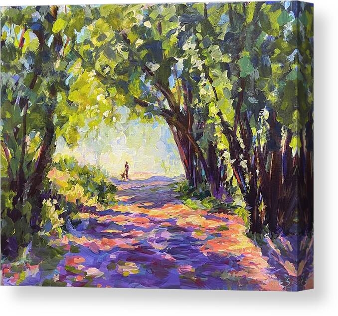 Trees Canvas Print featuring the painting Evening Walk by Madeleine Shulman